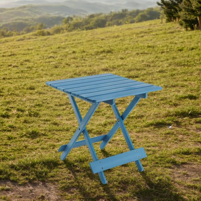 Cozy Blue Folding Patio Table