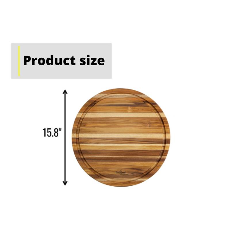 Premium Round Teak Cutting Boards - Set of Five