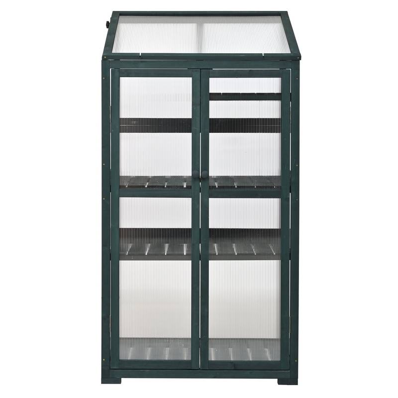 EasyMove Greenhouse: Portable Wooden Oasis with Adjustable Shelves