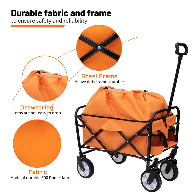 Versatile Collapsible Beach Wagon with Liner Bags