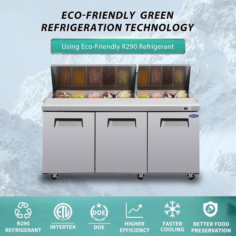 Chill & Prep Pro: Commercial Refrigerator with Butcher Block Top