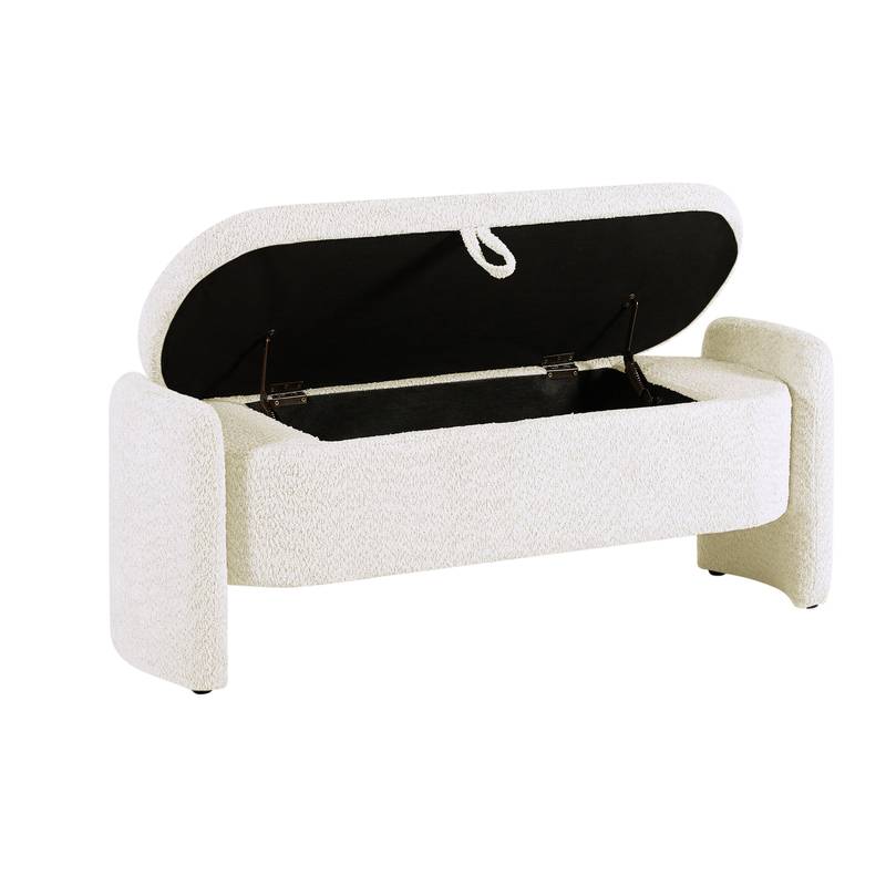 Cozy Cream Storage Ottoman