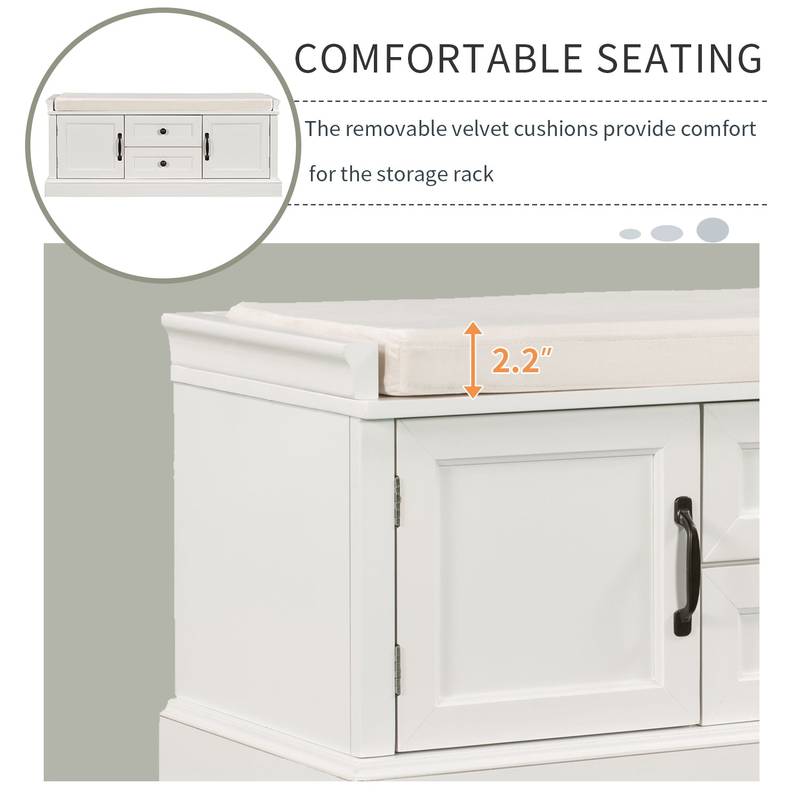 Cozy Storage Bench with Cushioned Seat