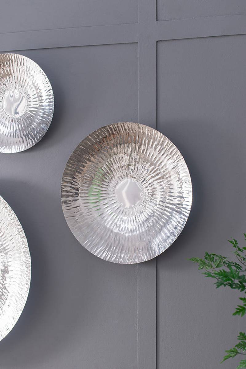 Chic Silver Wall Discs - Set of 3