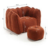 Cozy Foam Bean Bag Lounge Chair with Footstool