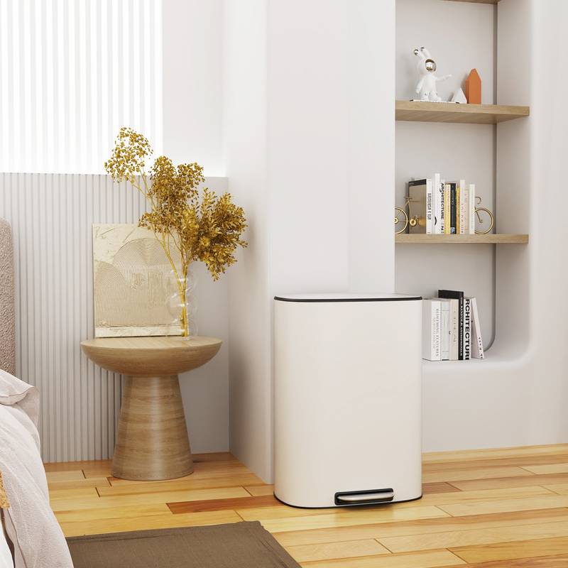 Sleek Step-On Soft Close Trash Can