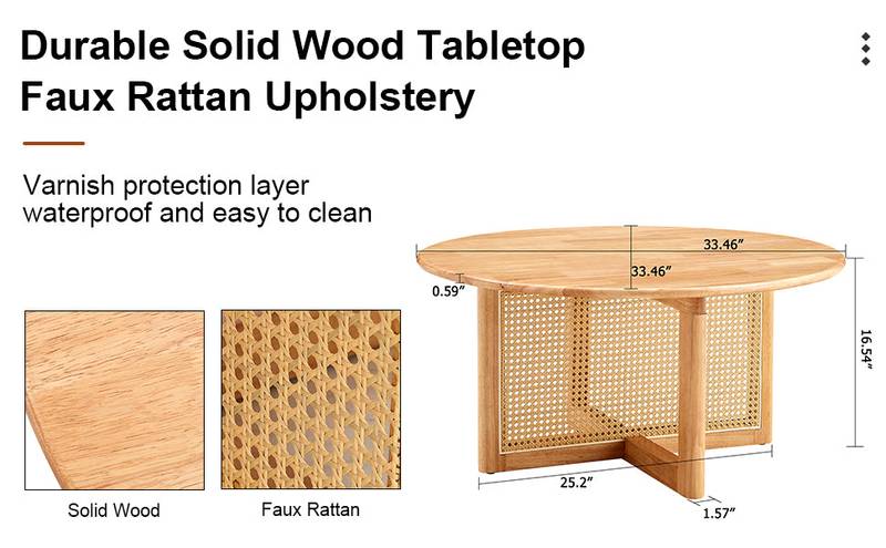 Chic Rattan-Accent Coffee Table
