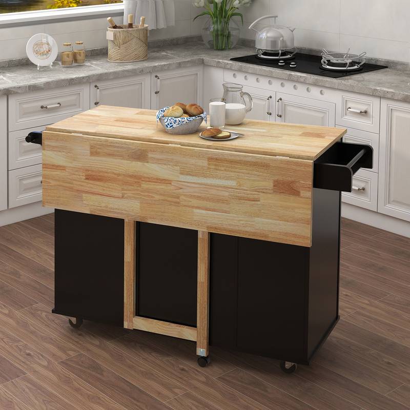 Elevate Kitchen Island with Spice & Towel Racks