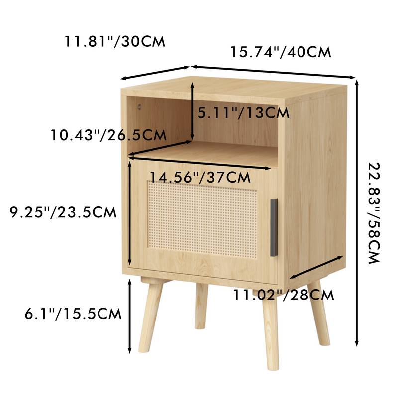 Chic Rattan Nightstand with Open Shelf - Perfect for Small Spaces
