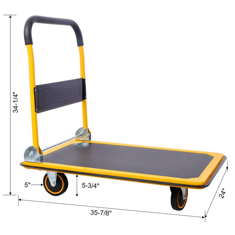 Versatile Heavy-Duty Folding Dolly in Black and Yellow