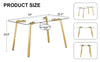 Gleaming Gold Glass Dining Table