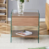 Chic Glass-Top Nightstand with Drawers