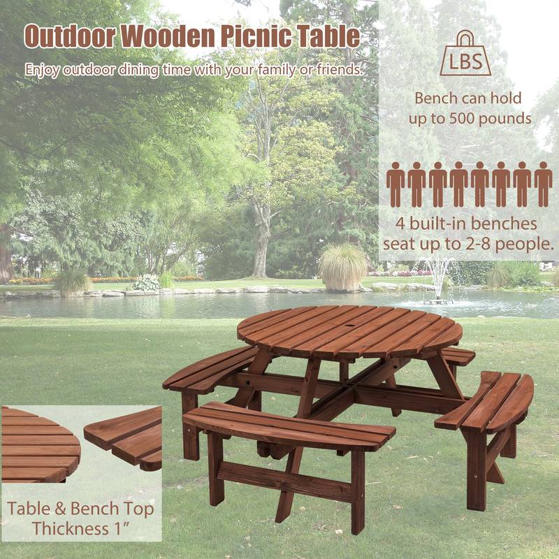 Spacious Wooden Picnic Table for Outdoor Fun