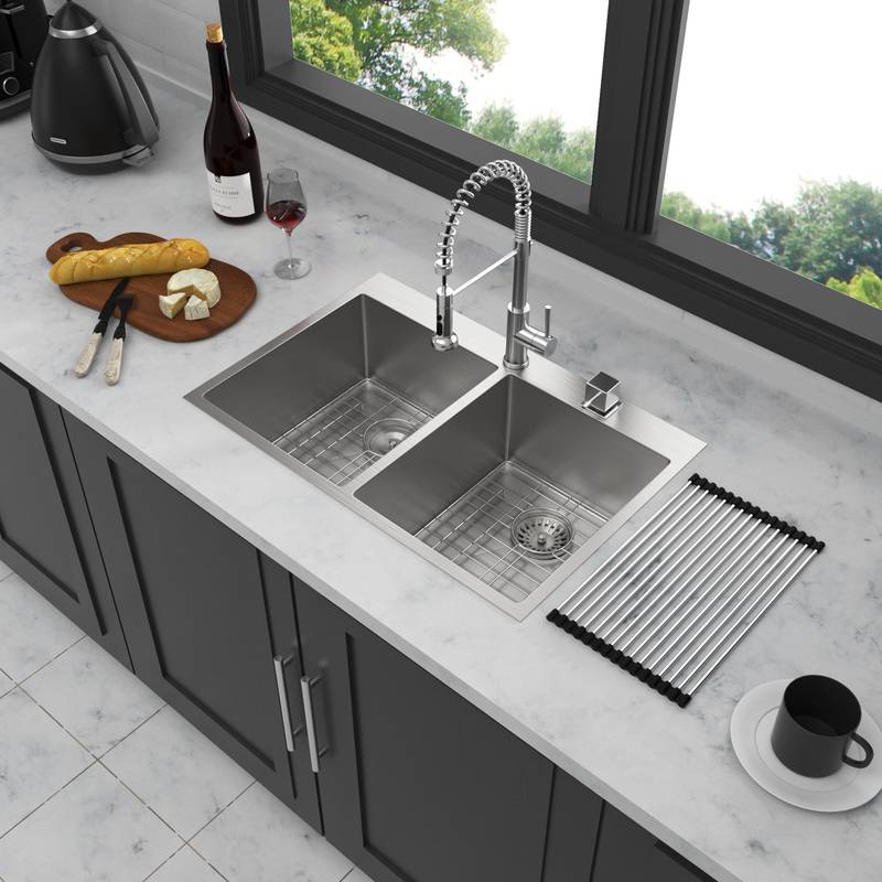 Stainless Steel Double Drop-In Kitchen Sink