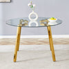 Chic Gold-Base Glass Dining Table – Perfect for Home & Office Gatherings!