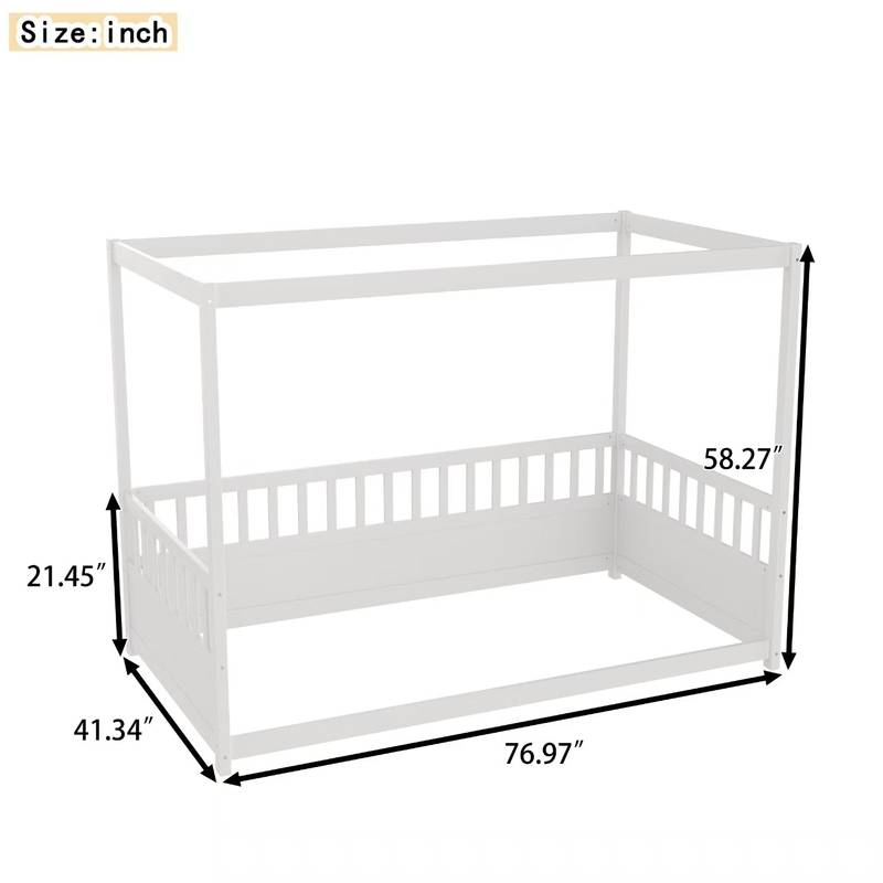 Dreamy Canopy Twin Bed Frame for Kids
