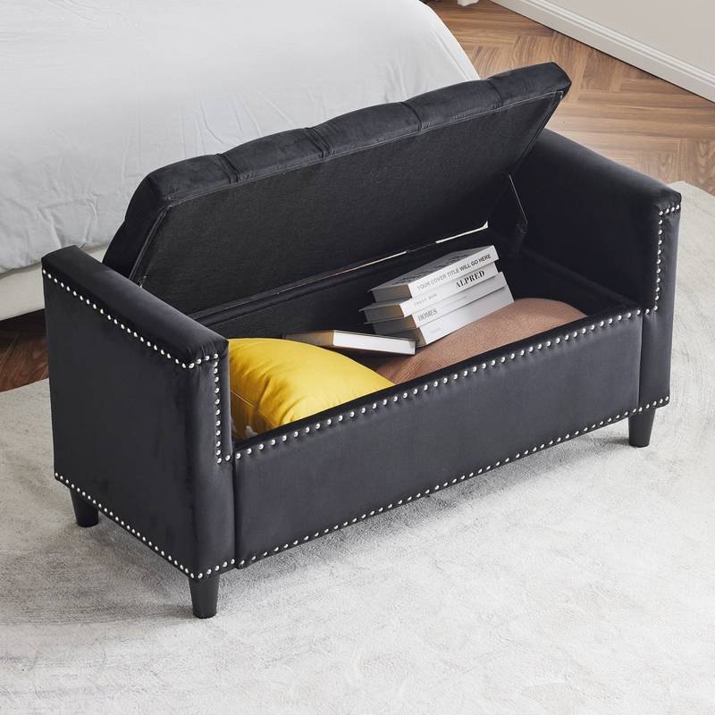 Velvet Charm Entryway Bench