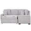 Chic Grey Sleeper Sofa with USB Charging & Cozy Pillows