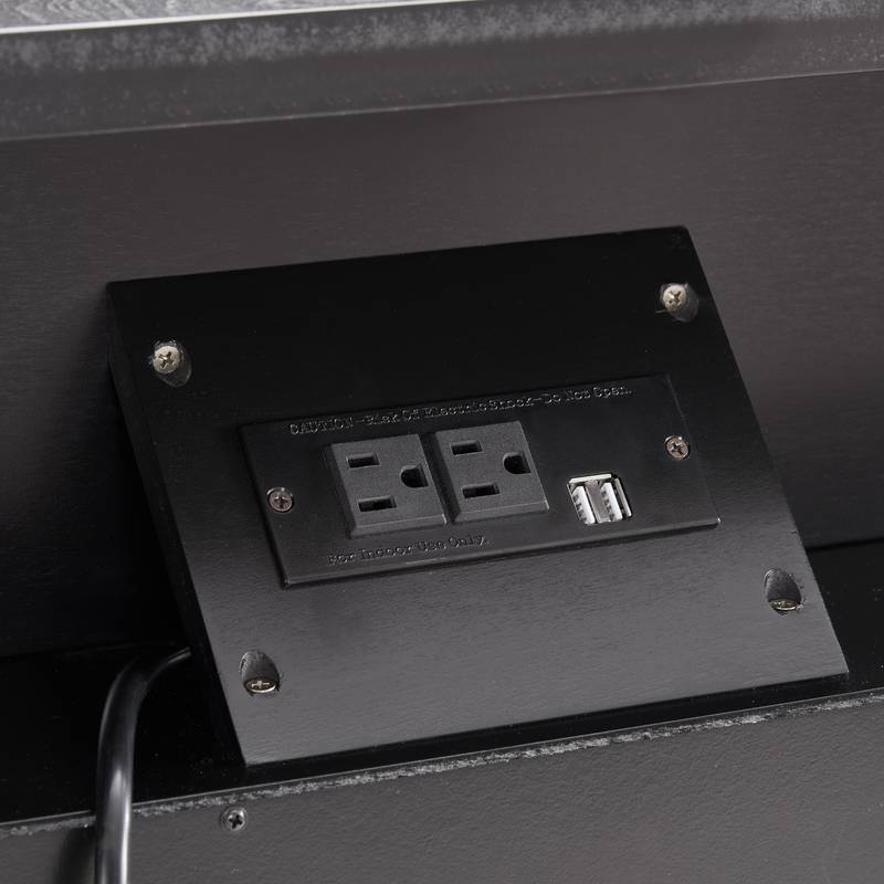 Farmhouse Charm Nightstand with Charging Station