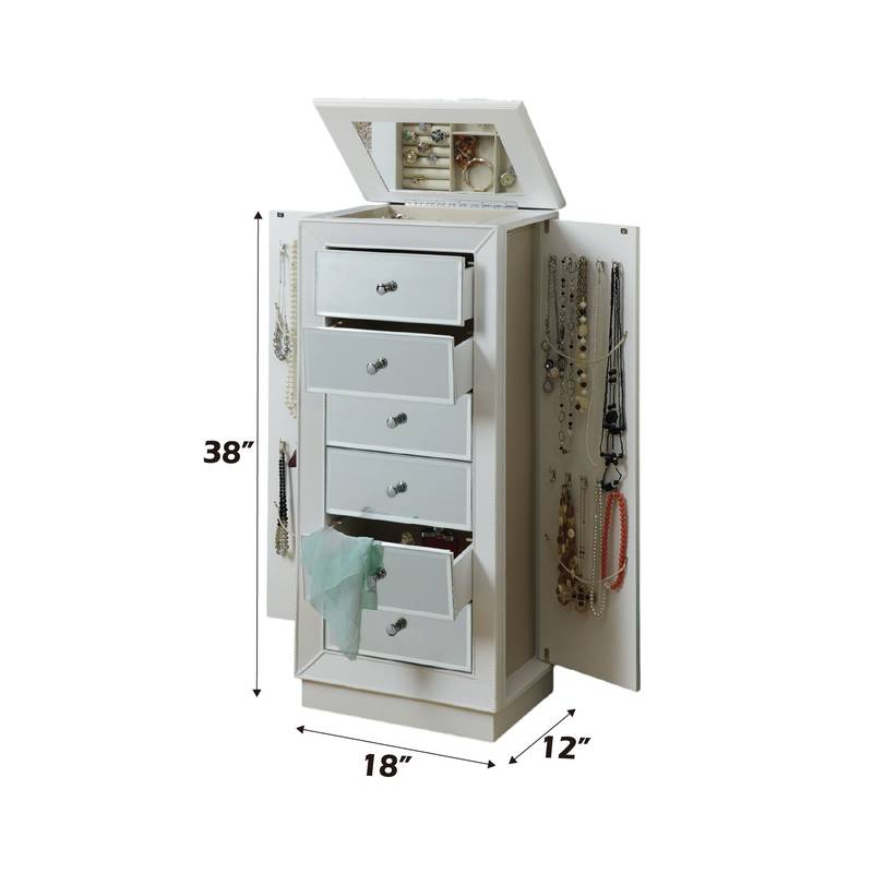 Charming White Jewelry Armoire