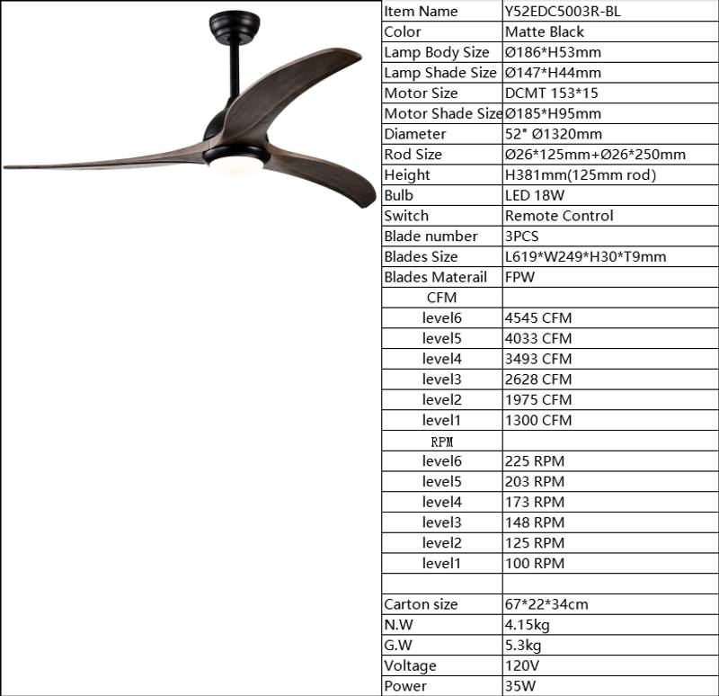 Chic Ceiling Fan with Remote & Light - Perfect for Any Space!