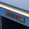 Navy Rolling Kitchen Island with LED Lights & Storage