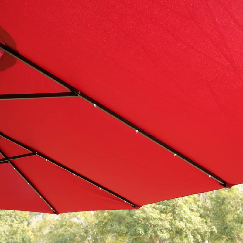 Vibrant Double-Sided Patio Umbrella with Base
