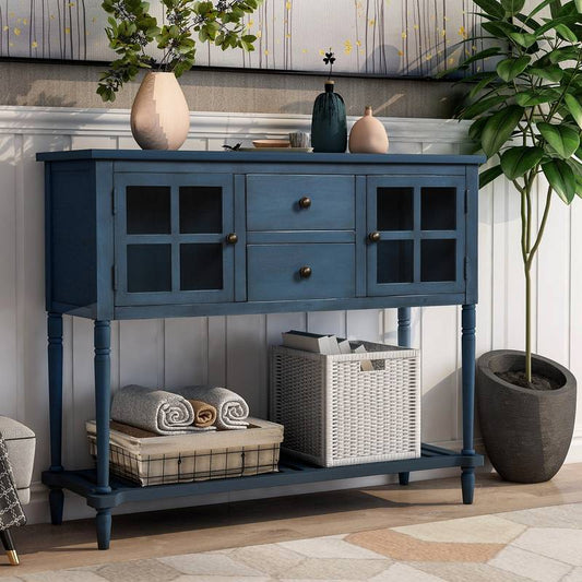 Charming Navy Farmhouse Console Table