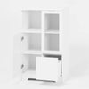 Chic White Glass Door Cabinet