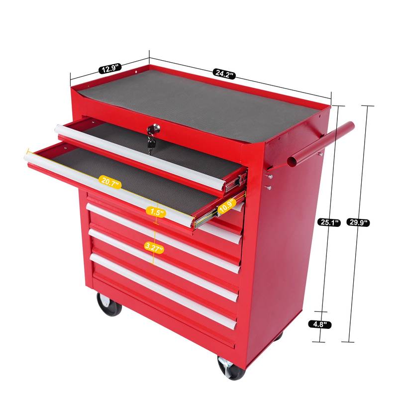 Rolling Tool Chest with Lock & Wheels