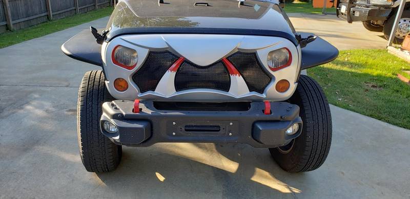 Spooky Jeep Grille Halloween Cover - Matte Black