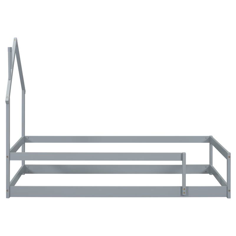 Cozy Grey House Bed for Kids