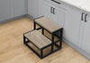 Chic Black Metal Step Stool with Dark Taupe Finish