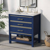 Navy Chic Bathroom Vanity with Open Storage