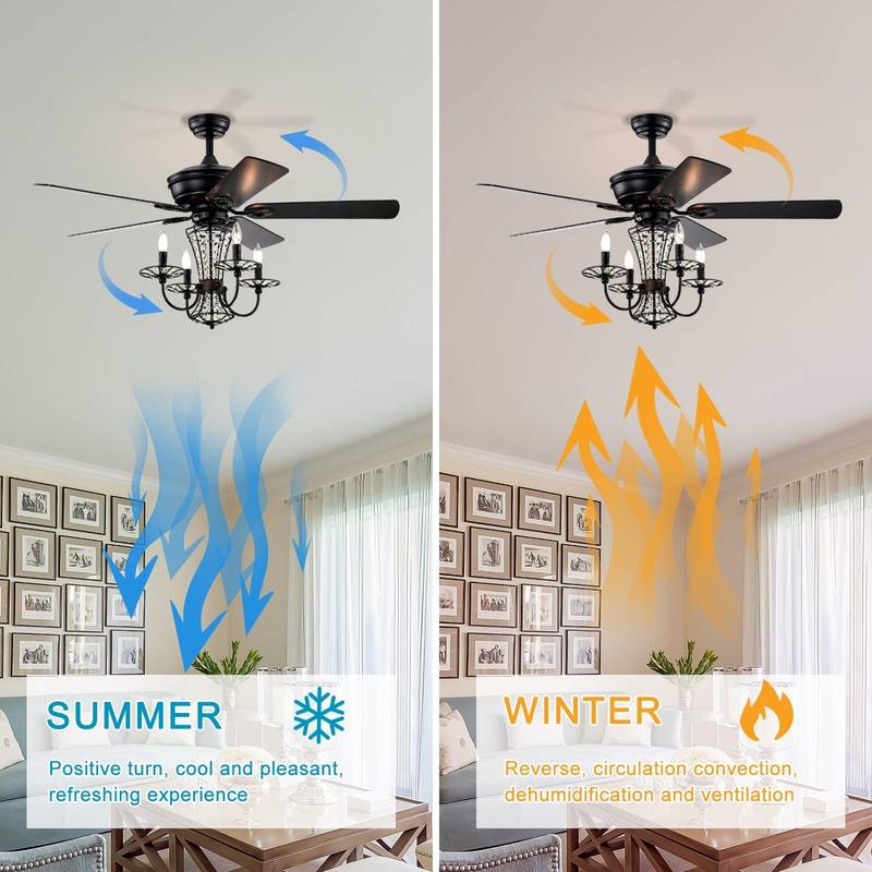 Glam Breeze Crystal Chandelier Fan