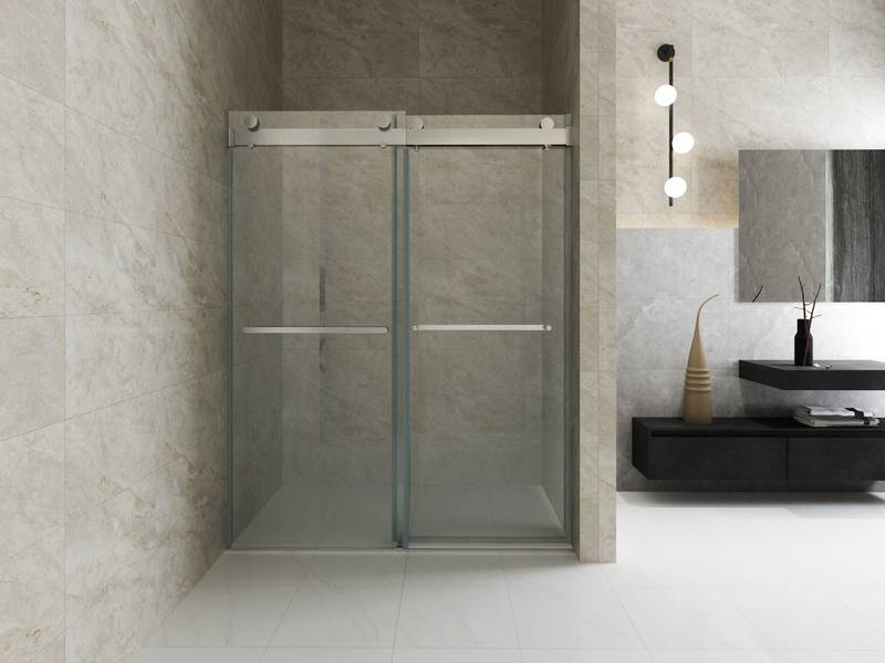 Sleek Frameless Soft-Close Shower Door in Chrome