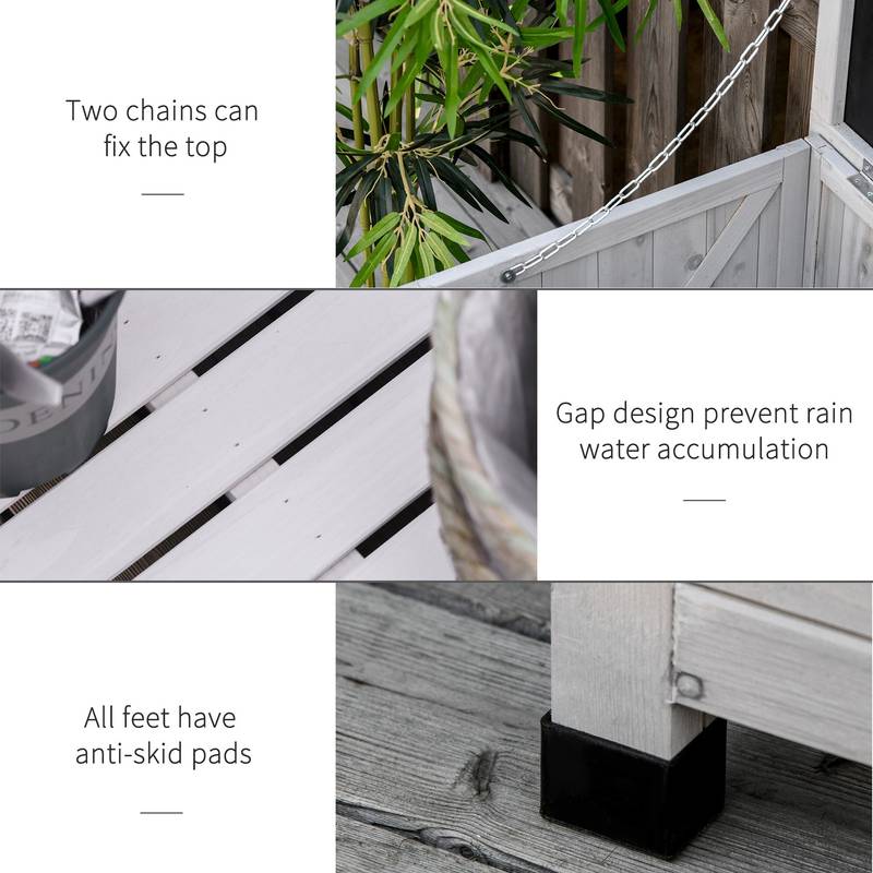 Outsunny Stylish Wooden Deck Box with Weatherproof Finish