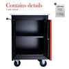 Versatile Double-Door Tool Cart - Black & Red