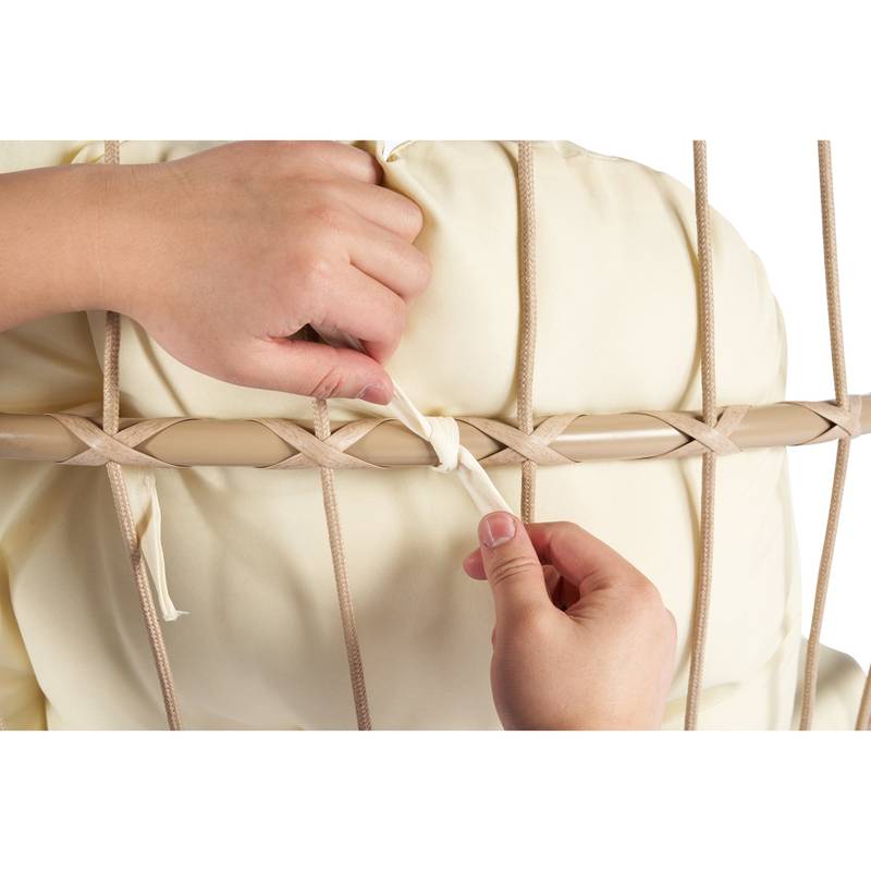 Cozy Khaki Rattan Egg Swing Chair