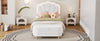 Cozy Floral Twin Bed Set with LED and Storage Ottoman