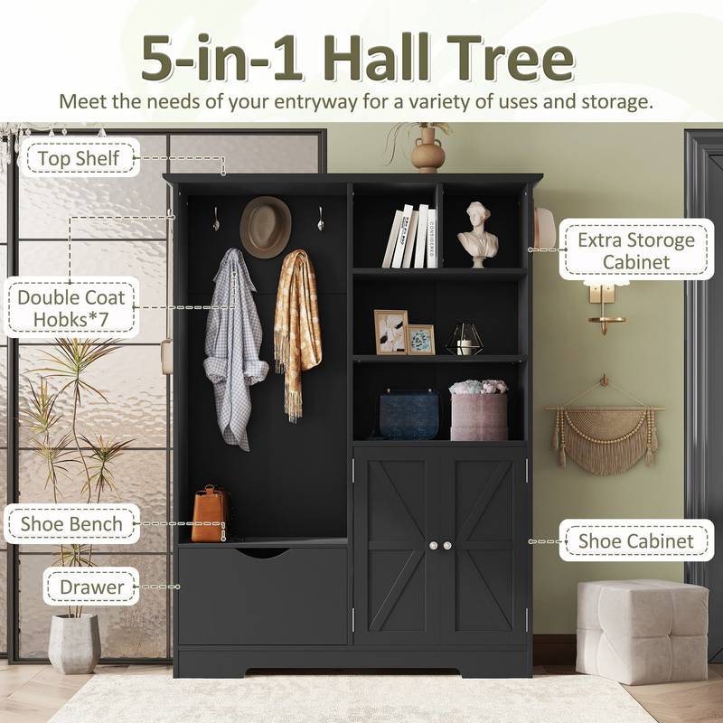 Chic Hallway Organizer with Bench and Storage