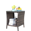 Chic Glass-Top Patio Coffee Table