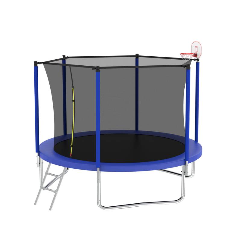 Jump & Play Trampoline with Basketball Hoop & Ladder