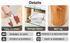 Sleek Dual-Layer Glass Coffee Table with Wooden Accents