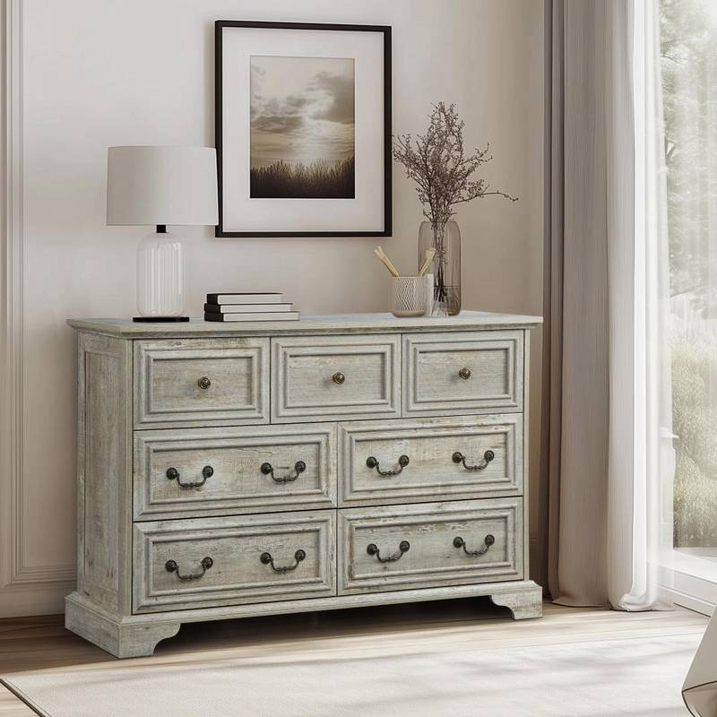 Rustic Charm 7-Drawer Dresser