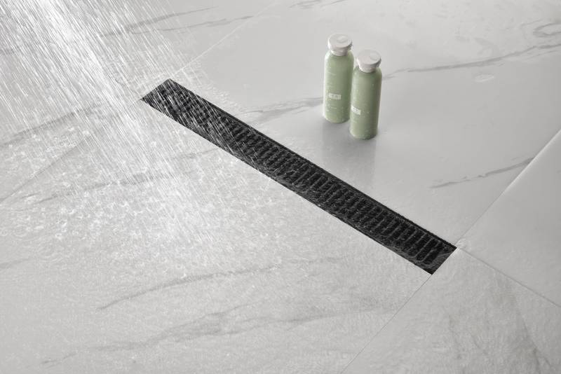 Sleek Shower Drain with Removable Grate and Hair Trap