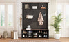 Chic Farmhouse Entryway Bench with Hooks & Shelves