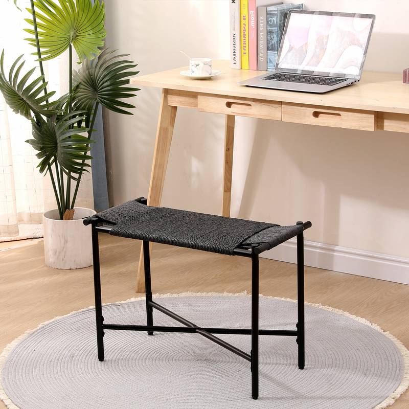 Chic Handwoven Footstool – Stylish Comfort for Any Room