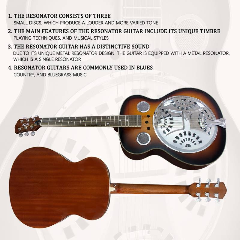Easy Play Resonator Guitar with Built-In Pickup