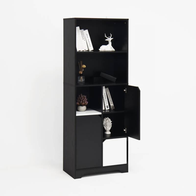 Sleek Storage Bookcase with Doors & Drawer